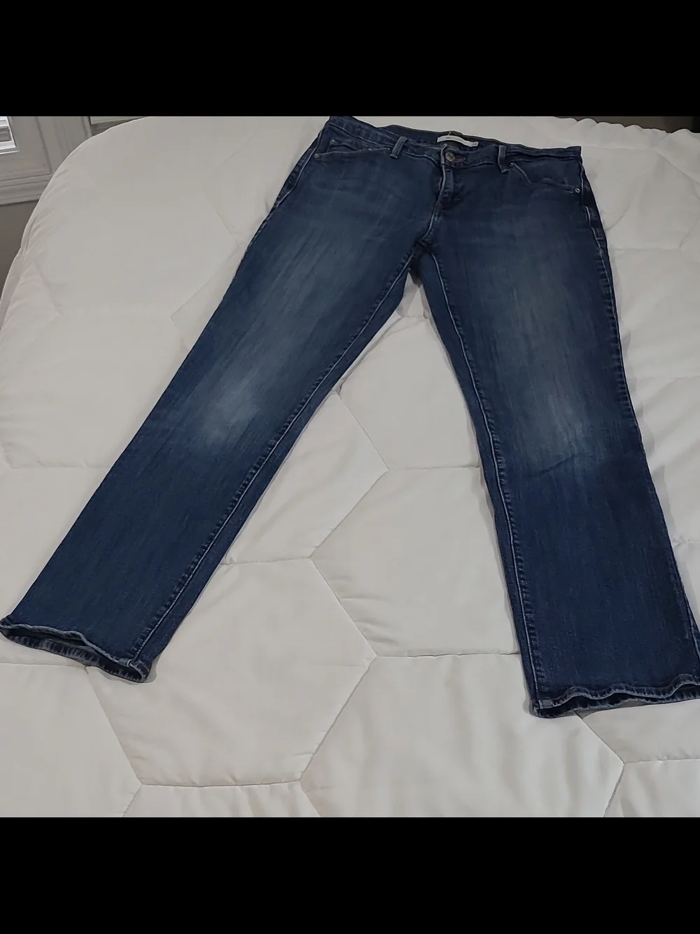 Levi's 505 Straight Men's Blue Denim Jeans Medium Wash Straight Fit Mid Rise